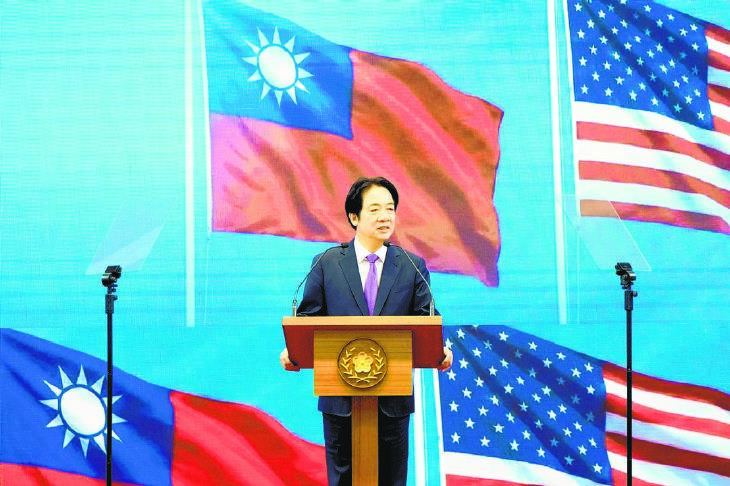 Taiwan's President Lai Ching-te speaks during a press conference on ...