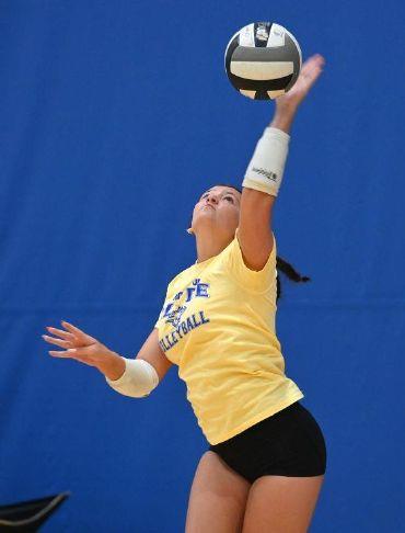 Clyde\'s Keeli Kramer serves during the Summer Spiketacular at Cedar Point Sports Center on Friday, July 17, 2026.