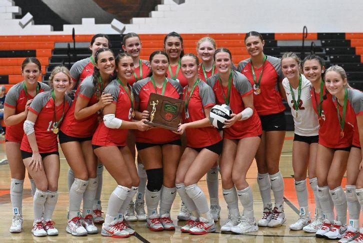 Huron\'s Division V district championship team after defeating Archbold at Seneca East High School in Attica on Thursday, Oct. 29, 2026.
